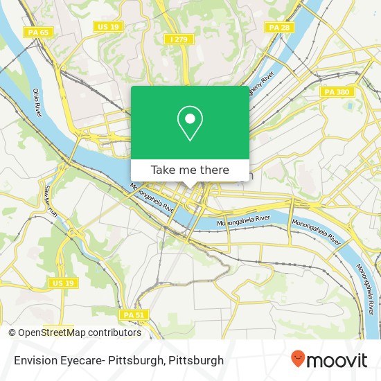 Envision Eyecare- Pittsburgh map