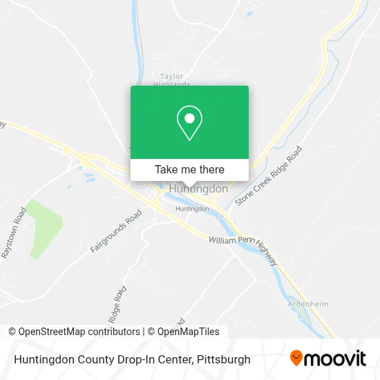 Huntingdon County Drop-In Center map
