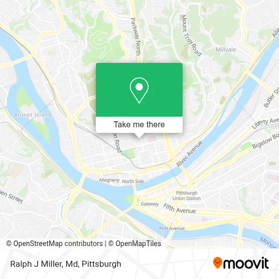 Ralph J Miller, Md map