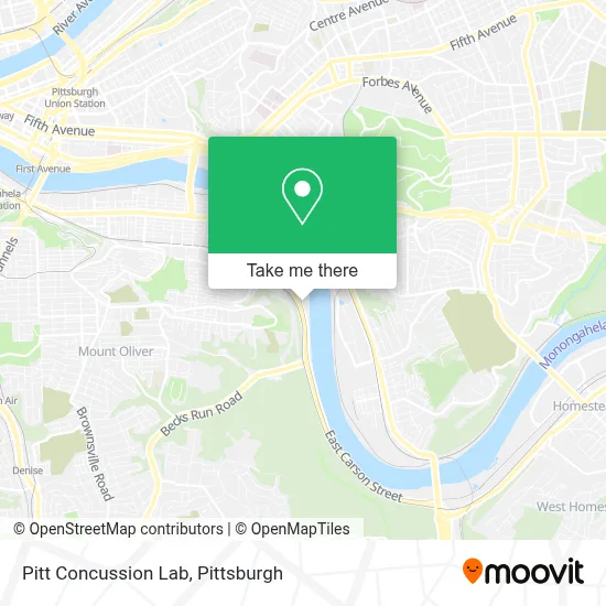 Pitt Concussion Lab map