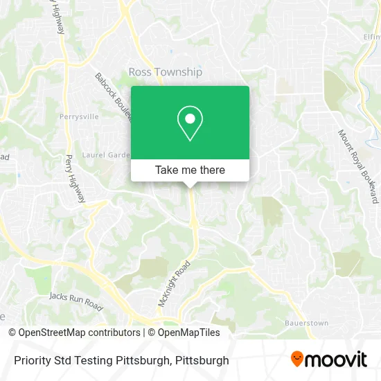 Priority Std Testing Pittsburgh map