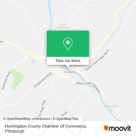 Huntingdon County Chamber Of Commerce map