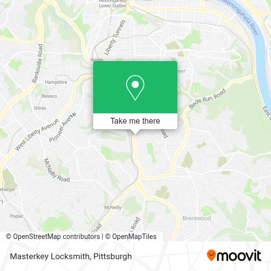 Masterkey Locksmith map
