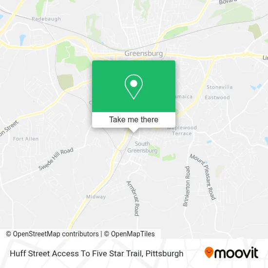 Huff Street Access To Five Star Trail map