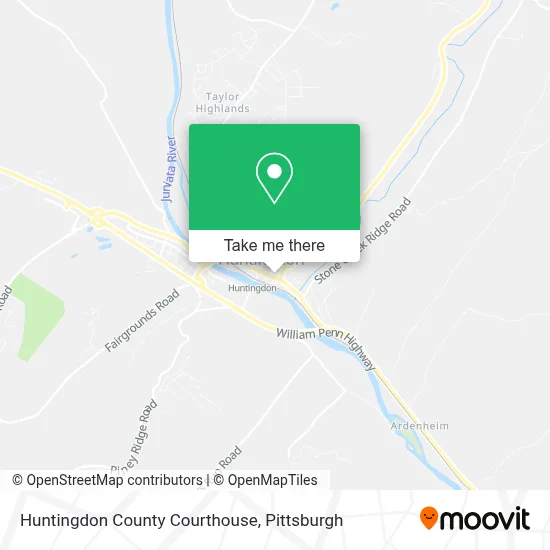 Huntingdon County Courthouse map