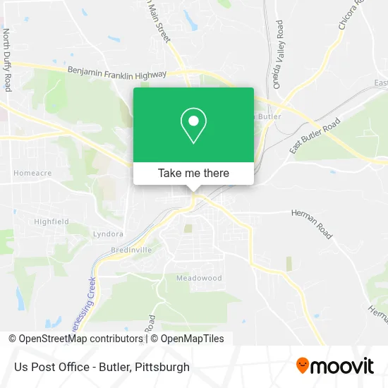 Us Post Office - Butler map