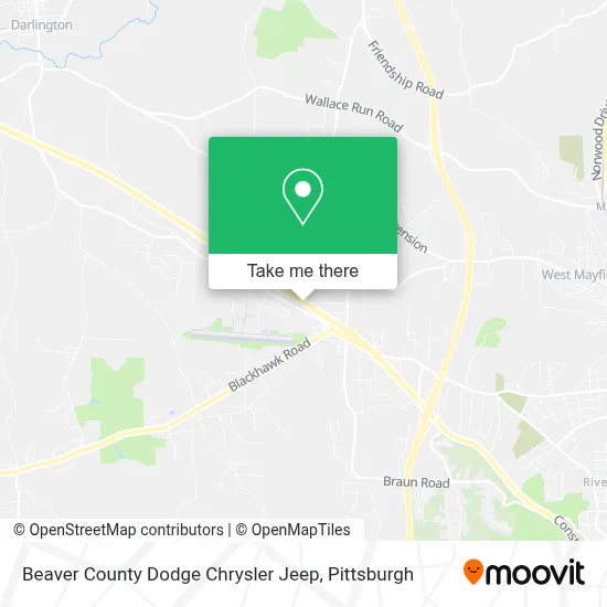 Beaver County Dodge Chrysler Jeep map