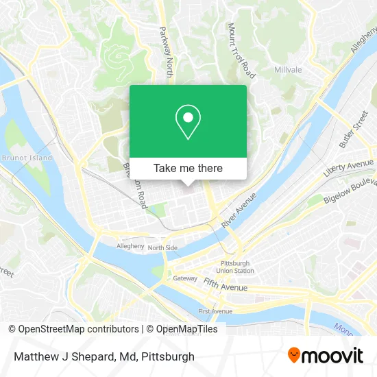 Matthew J Shepard, Md map