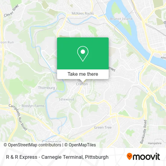 R & R Express - Carnegie Terminal map