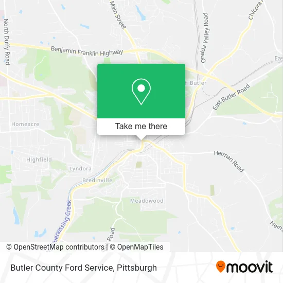 Butler County Ford Service map