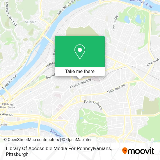 Library Of Accessible Media For Pennsylvanians map