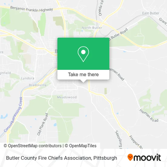 Butler County Fire Chiefs Association map