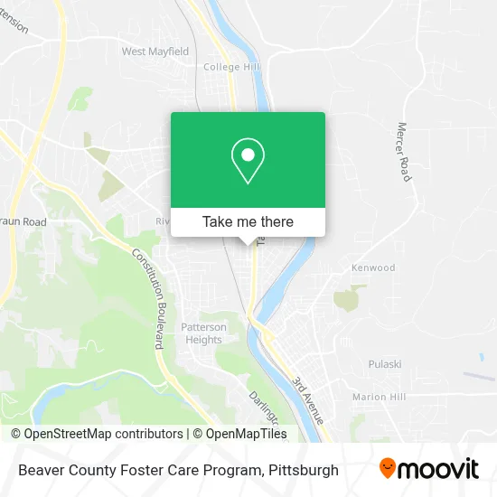 Beaver County Foster Care Program map