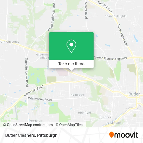 Butler Cleaners map