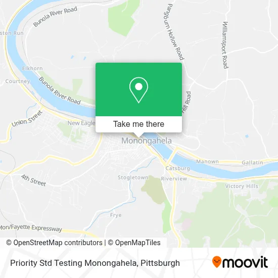 Priority Std Testing Monongahela map