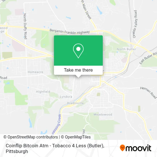 Coinflip Bitcoin Atm - Tobacco 4 Less (Butler) map