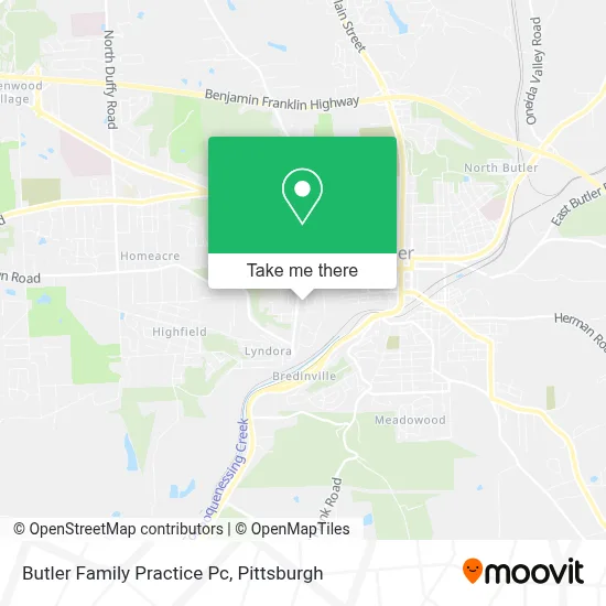Butler Family Practice Pc map