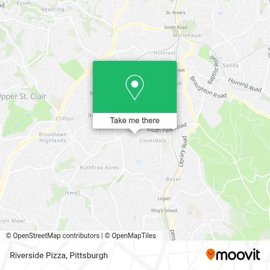 Riverside Pizza map