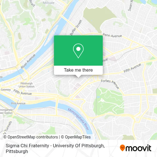 Sigma Chi Fraternity - University Of Pittsburgh map