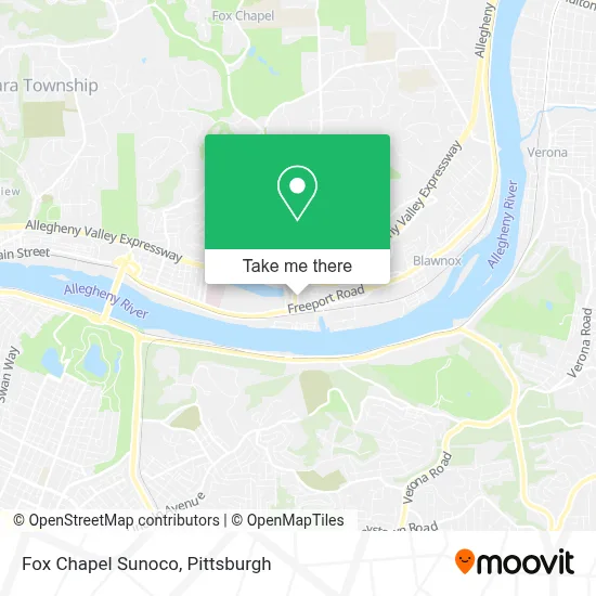 Fox Chapel Sunoco map