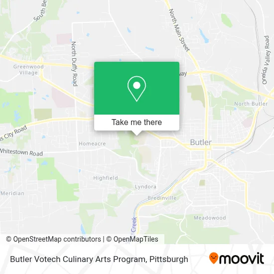 Butler Votech Culinary Arts Program map