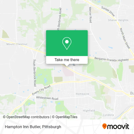 Hampton Inn Butler map