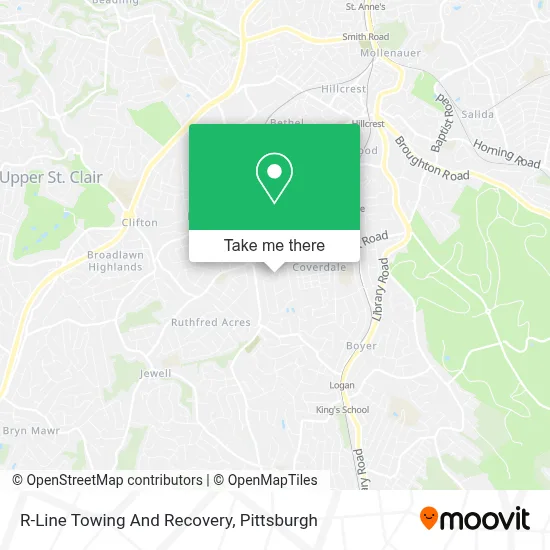R-Line Towing And Recovery map