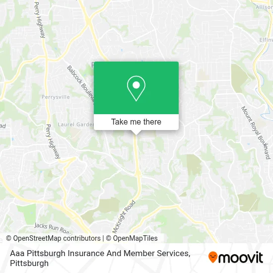 Aaa Pittsburgh Insurance And Member Services map
