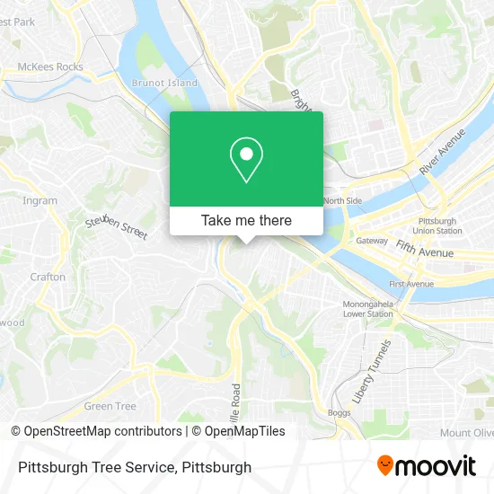 Pittsburgh Tree Service map