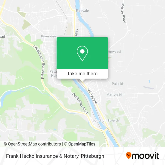 Frank Hacko Insurance & Notary map