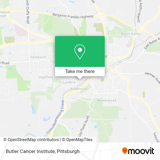Butler Cancer Institute map