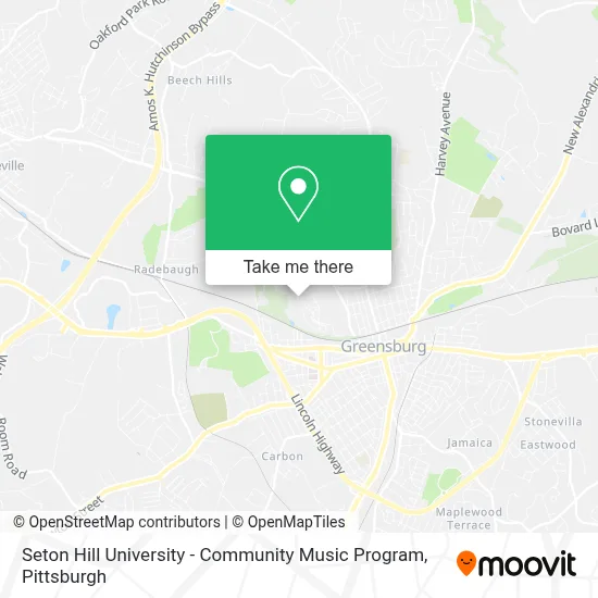 Seton Hill University - Community Music Program map