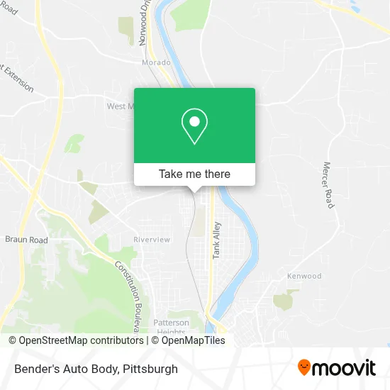 Bender's Auto Body map