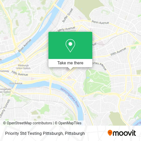 Priority Std Testing Pittsburgh map