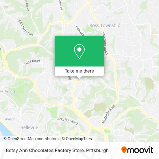 Betsy Ann Chocolates Factory Store map