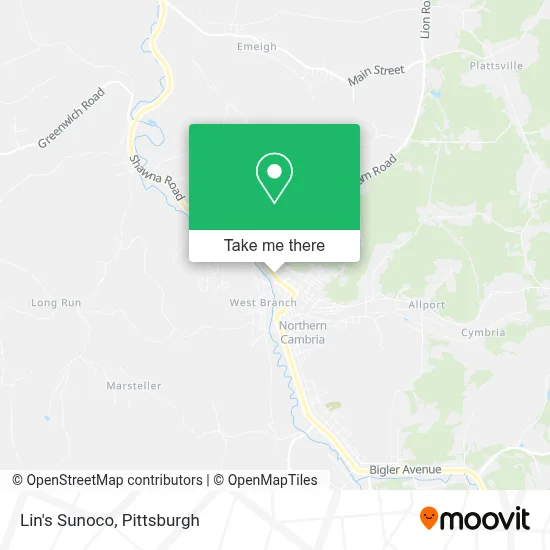 Lin's Sunoco map