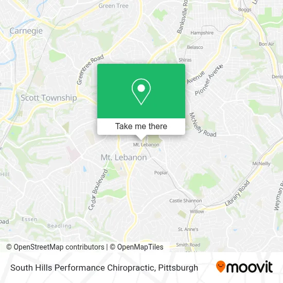 South Hills Performance Chiropractic map