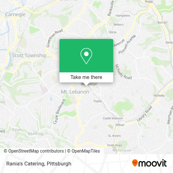 Rania's Catering map