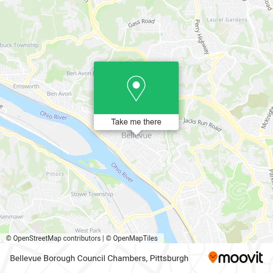 Bellevue Borough Council Chambers map