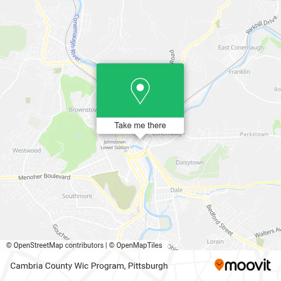 Cambria County Wic Program map