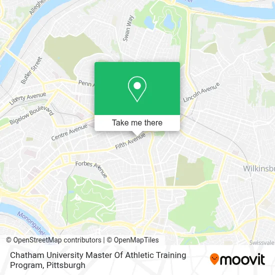Chatham University Master Of Athletic Training Program map