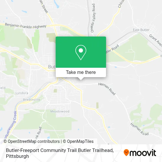 Butler-Freeport Community Trail Butler Trailhead map