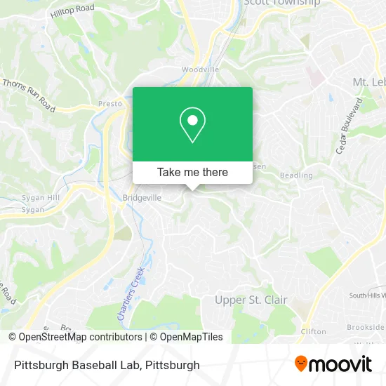 Pittsburgh Baseball Lab map