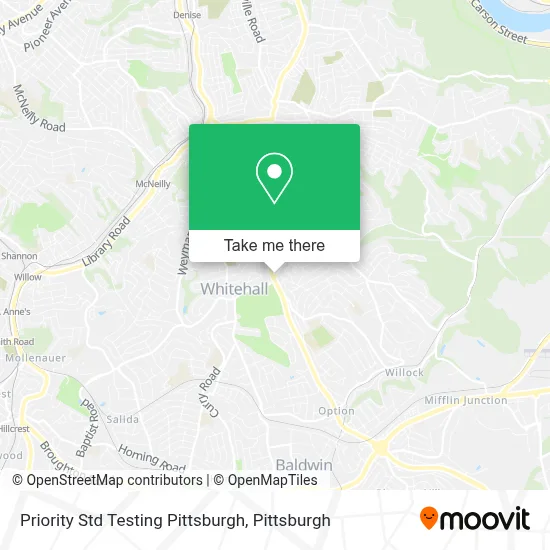 Priority Std Testing Pittsburgh map