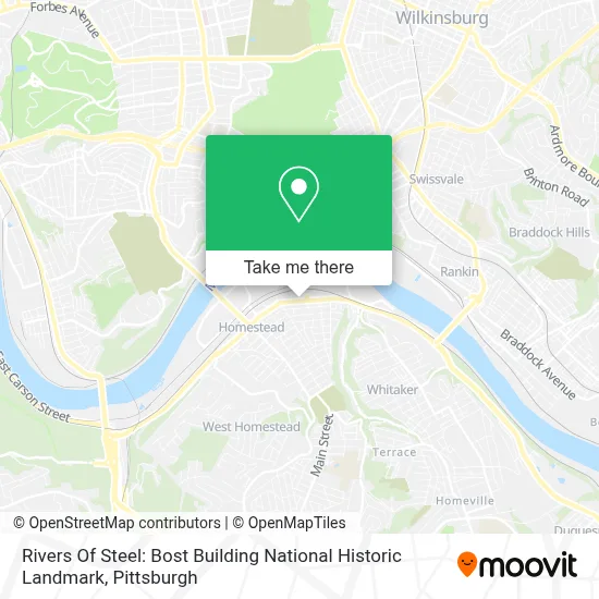 Rivers Of Steel: Bost Building National Historic Landmark map