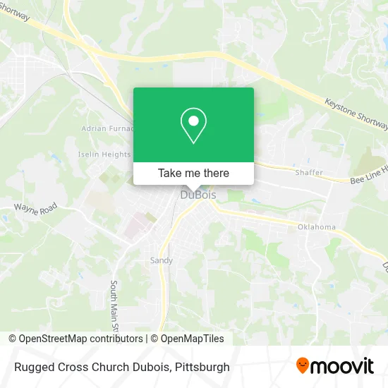 Rugged Cross Church Dubois map