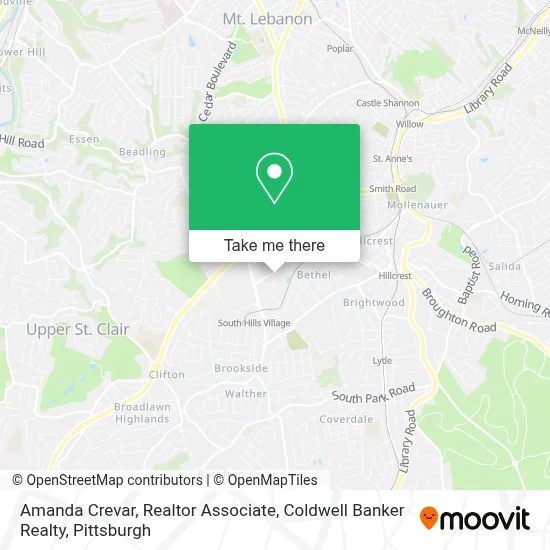 Amanda Crevar, Realtor Associate, Coldwell Banker Realty map