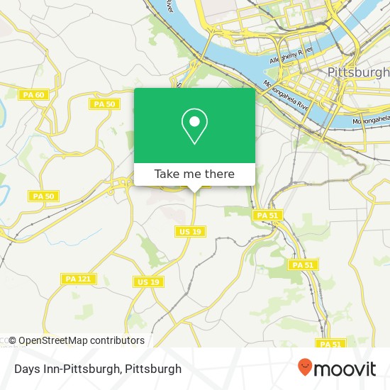 Mapa de Days Inn-Pittsburgh