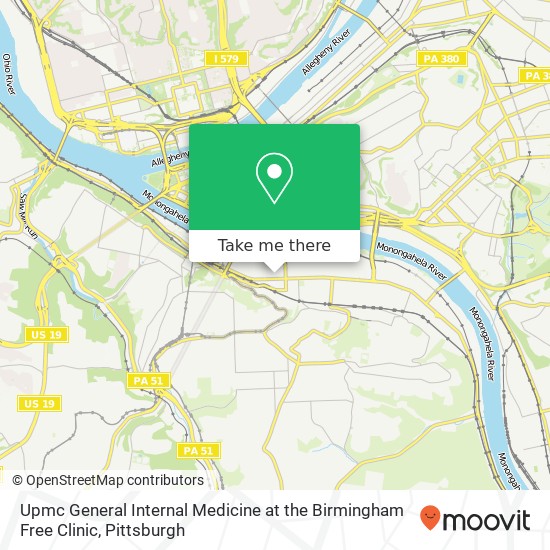 Upmc General Internal Medicine at the Birmingham Free Clinic map