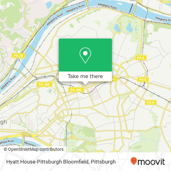 Mapa de Hyatt House-Pittsburgh Bloomfield